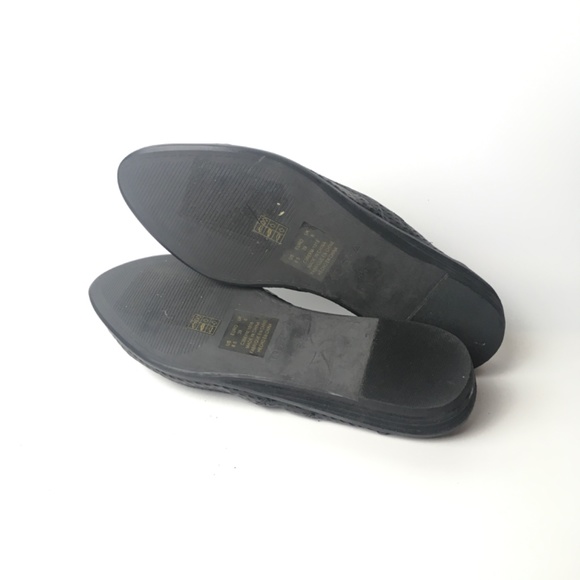 Kelsi Dagger Brooklyn Shoes Womens 8.5 Mule Slip On Flats Perforated Black KDB - Picture 4 of 5